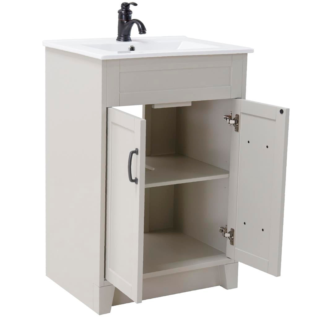 Bellaterra Marco 24" Single Vanity, Light Gray