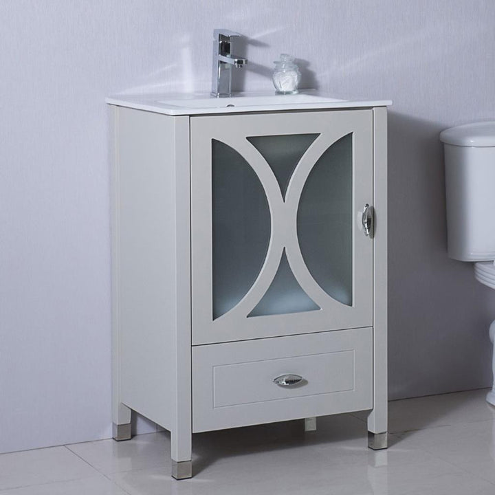 Bellaterra Rosa 24" Single Vanity, Light Gray