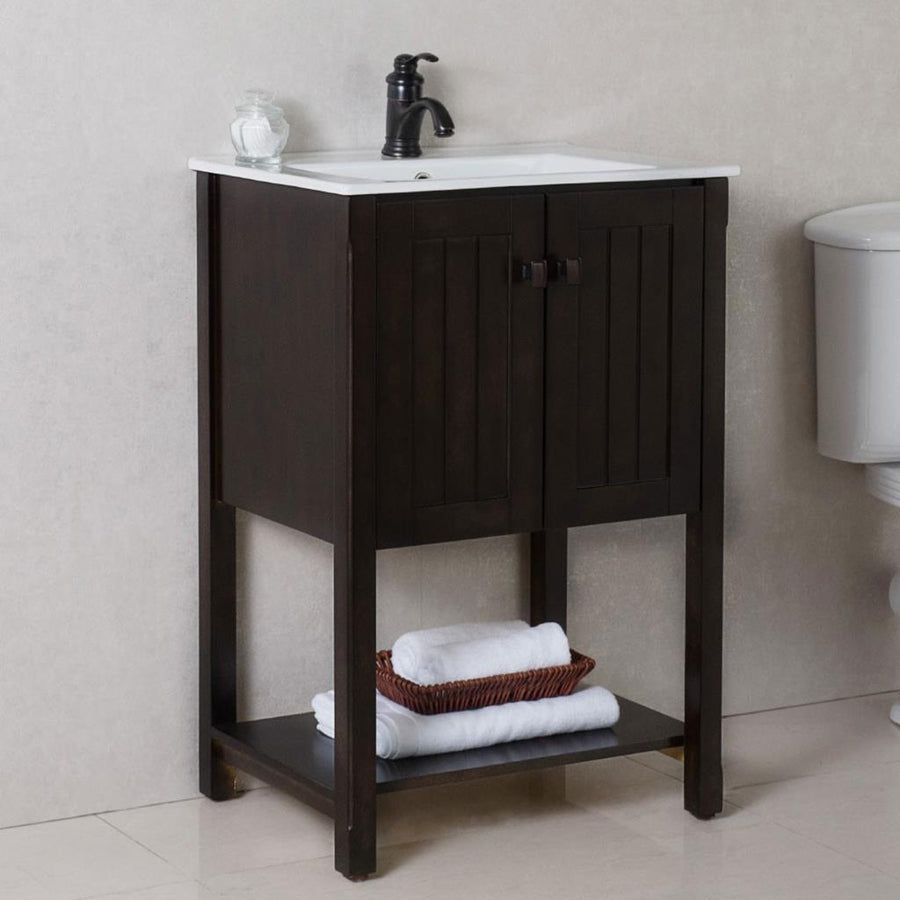 Bellaterra Pamina 24" Single Vanity, Sable Walnut