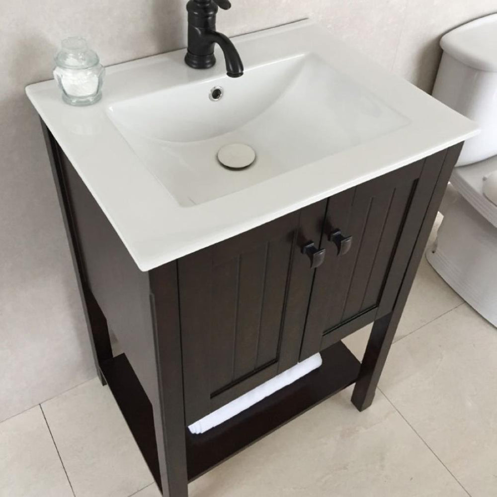 Bellaterra Pamina 24" Single Vanity, Sable Walnut