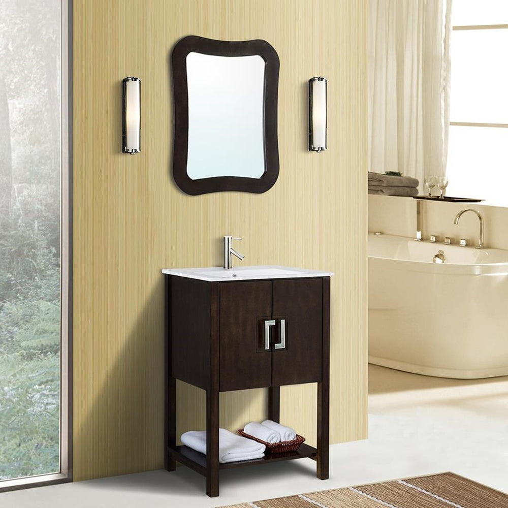 Bellaterra Cinza 24" Single Vanity, Sable Walnut