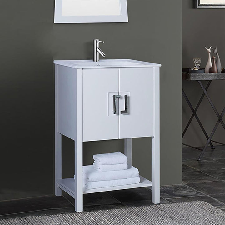 Bellaterra Cinza 24" Single Vanity, White