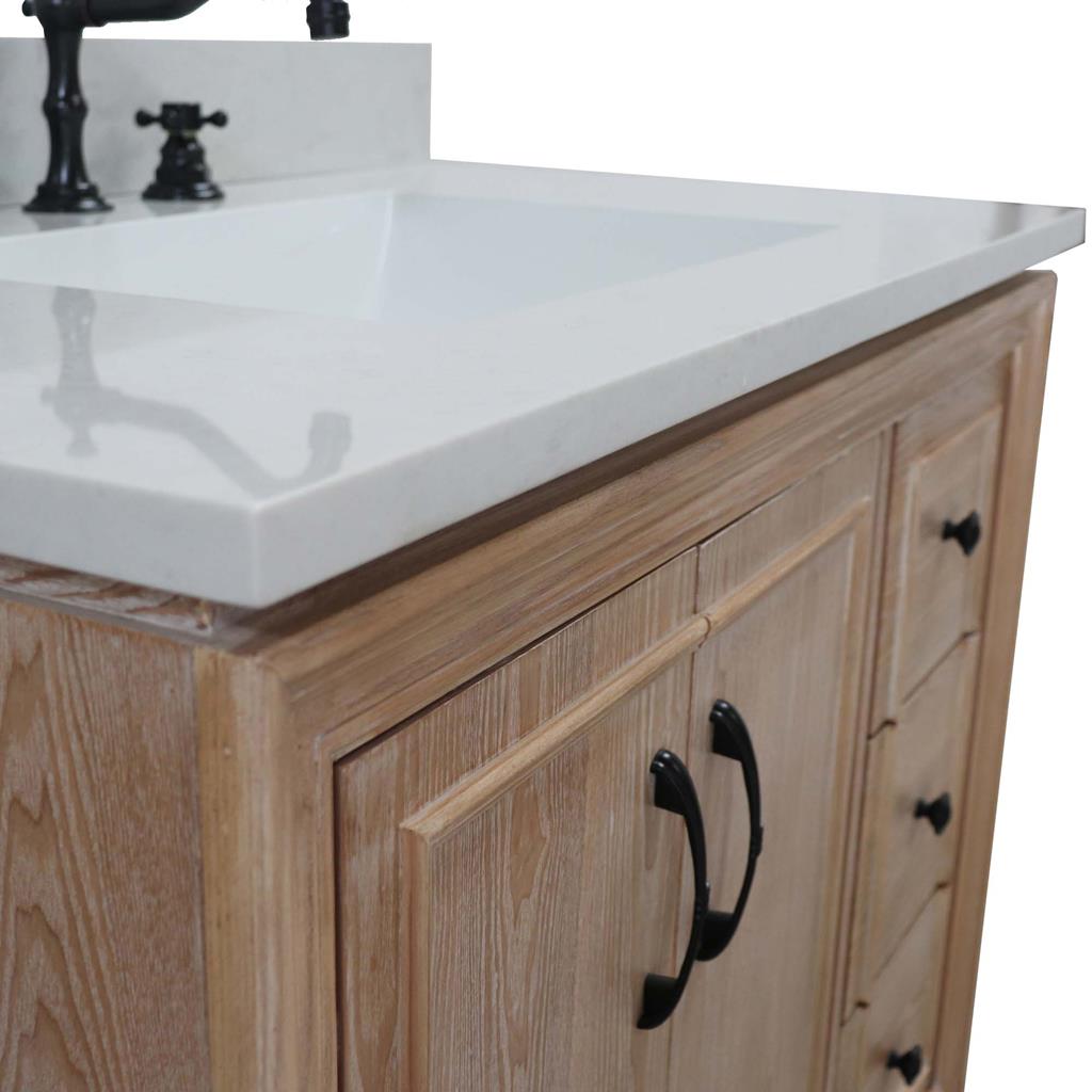 Bellaterra Sintra 37" Single Vanity, Weathered Neutral, Engineered Quartz Top