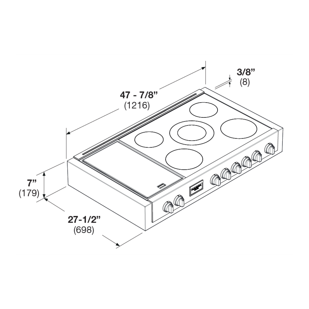 Sofia 48" Pro Induction Range Top With Griddle