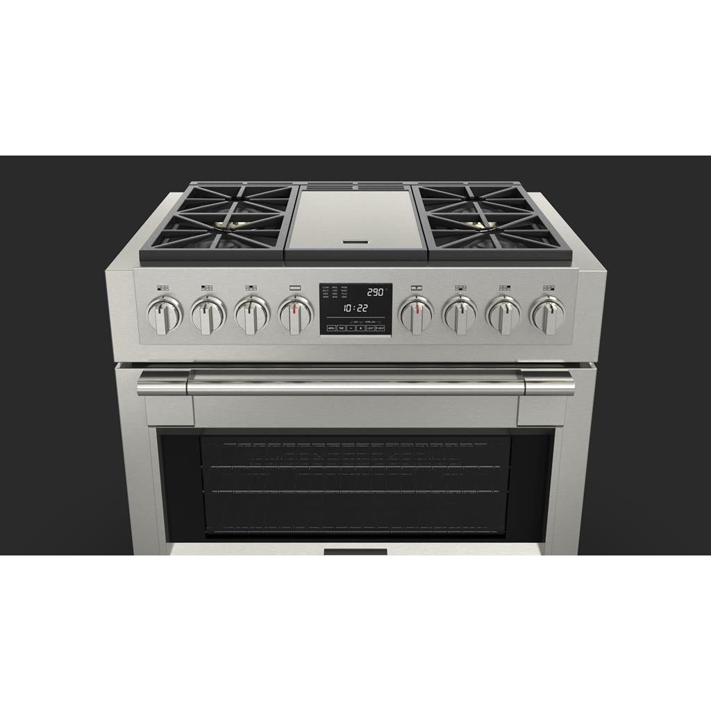 Fulgor Milano Sofia 36" Dual Fuel Pro Range with Griddle#top-options_Stainless Steel