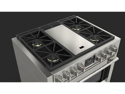 Fulgor Milano Sofia 36" Dual Fuel Pro Range with Griddle#top-options_Stainless Steel