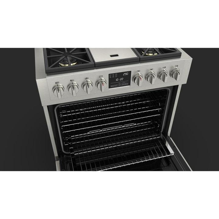 Fulgor Milano Sofia 36" Dual Fuel Pro Range with Griddle#top-options_Stainless Steel