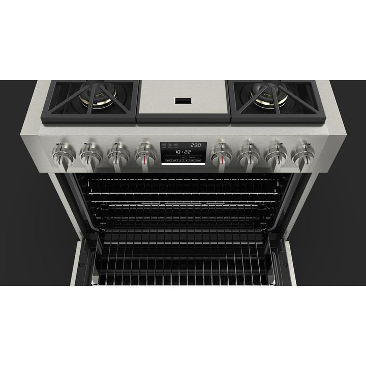 Fulgor Milano Sofia 36" Dual Fuel Pro Range with Griddle#top-options_Stainless Steel