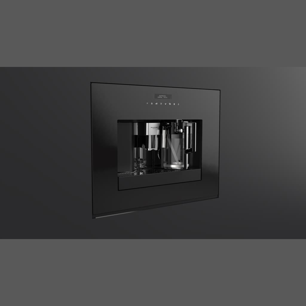 24" 700 Series Built-In Black Glass Coffee Machine