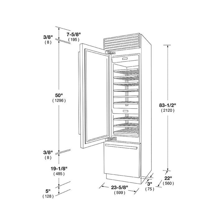 Fulgor Milano  24" Pro Wine Cellar, Left Door, Stainless Steel#finish_stainless-steel