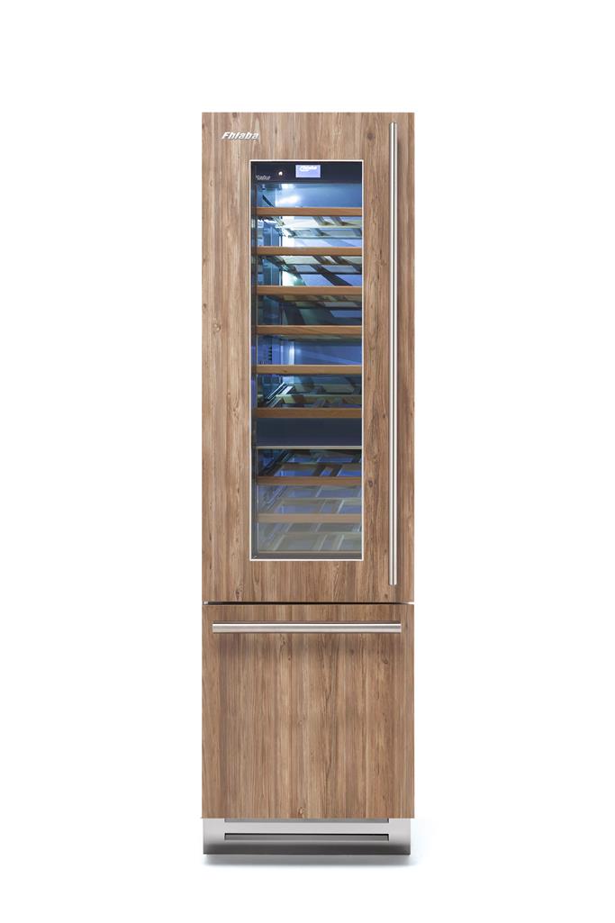 Integrated 24" Wine Cellar And Freezer, Left Hinge, Glass Door