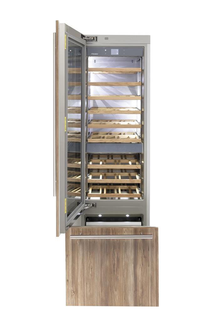 Integrated 24" Wine Cellar And Freezer, Left Hinge, Glass Door