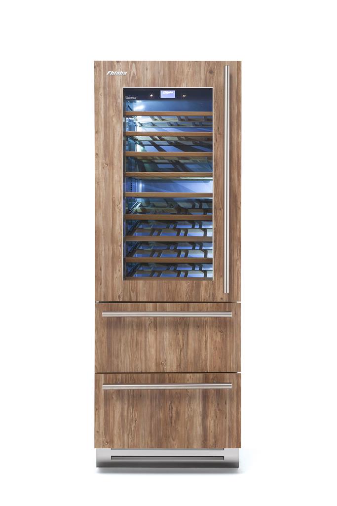 Integrated 30" Dual Compartment Wine Cellar, Left Hinge, Glass Door