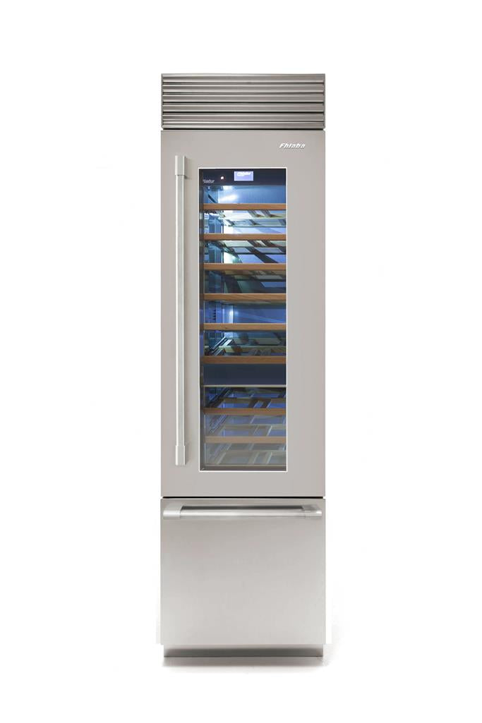 Fhiaba X-Pro Series 24" Stainless Wine Cellar And Freezer, Right Hinge, Glass Door