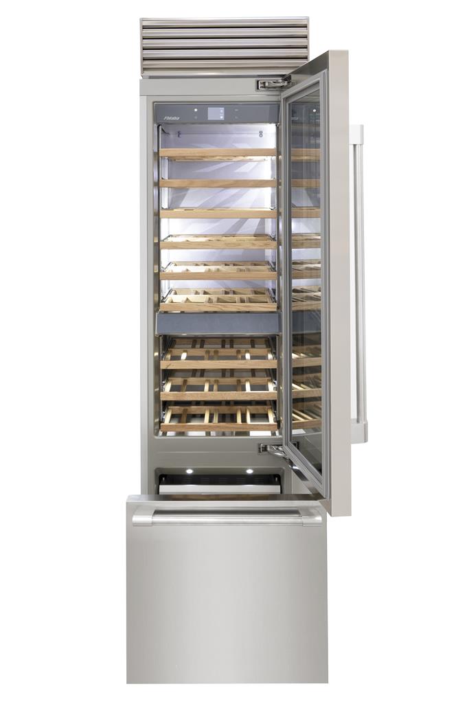 Fhiaba X-Pro Series 24" Stainless Wine Cellar And Freezer, Right Hinge, Glass Door