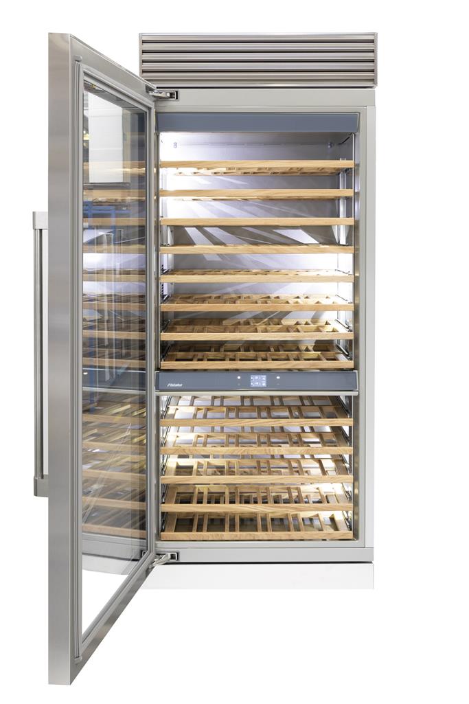 Fhiaba X-Pro Series 36" Stainless Column Wine Cellar, Left Hinge