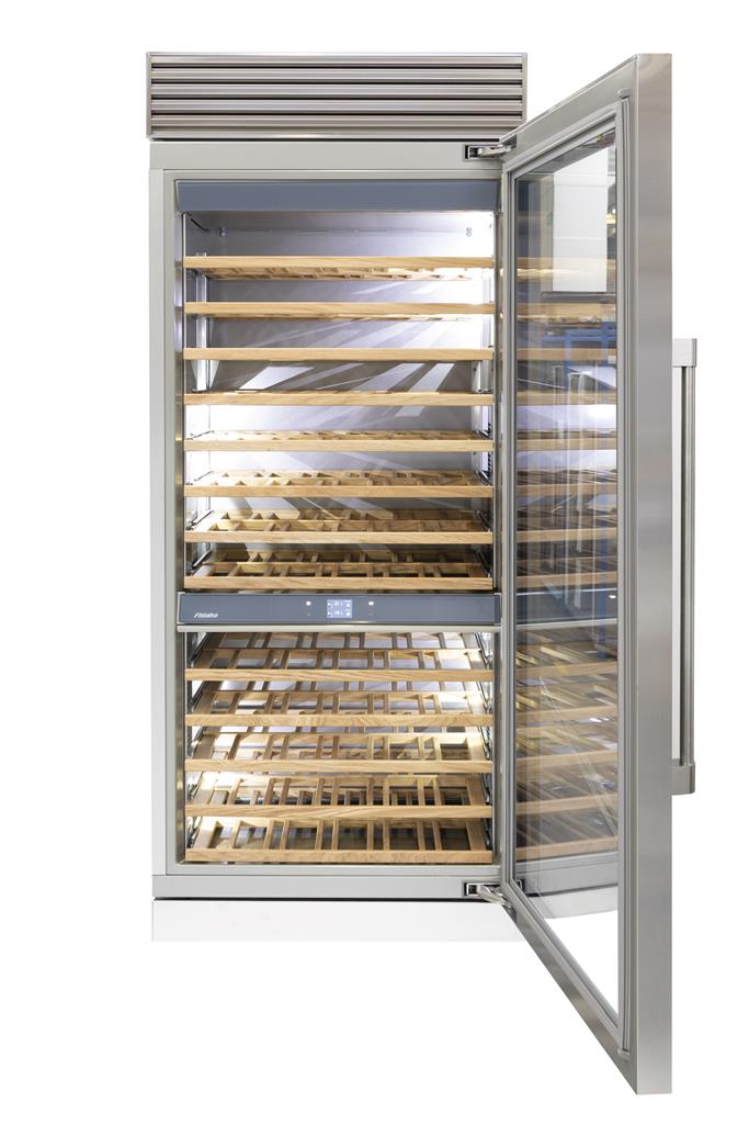 Fhiaba X-Pro Series 36" Stainless Column Wine Cellar, Right Hinge