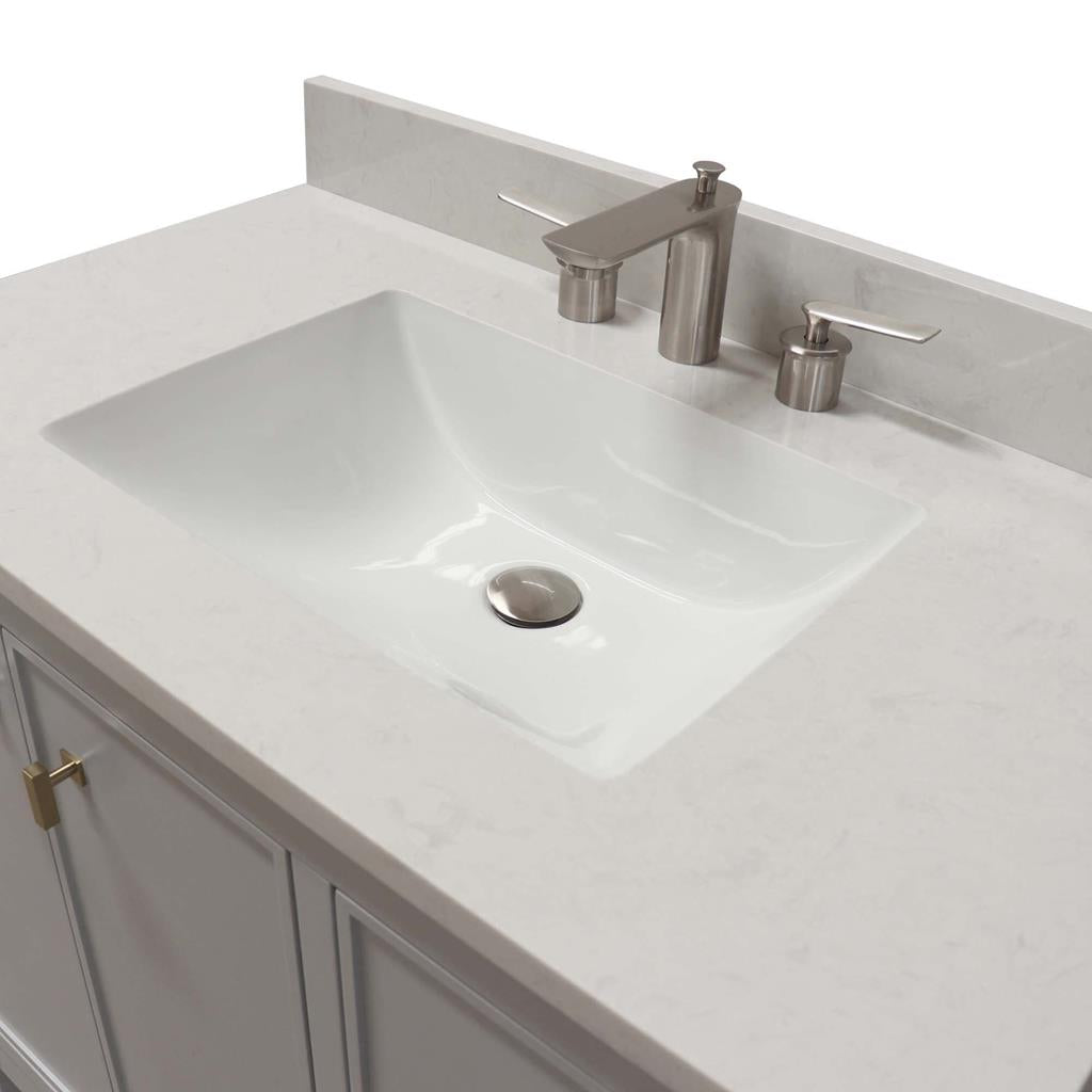 Bellaterra Sintra 37" Single Vanity, French Gray, Engineered Quartz Top