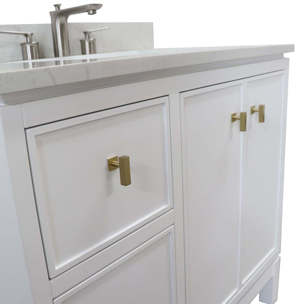 Bellaterra Sintra 37" Single Vanity, White, Engineered Quartz Top