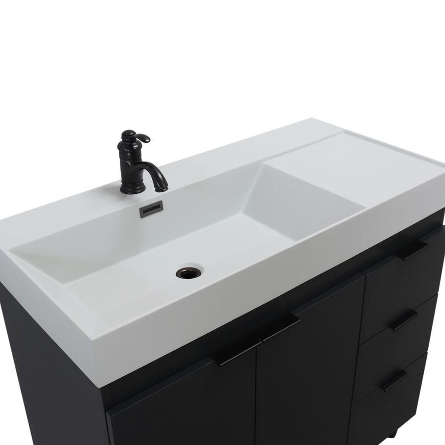 Bellaterra Evora 39" Single Vanity, Dark Gray, Light Gray Composite Granite Sink Top