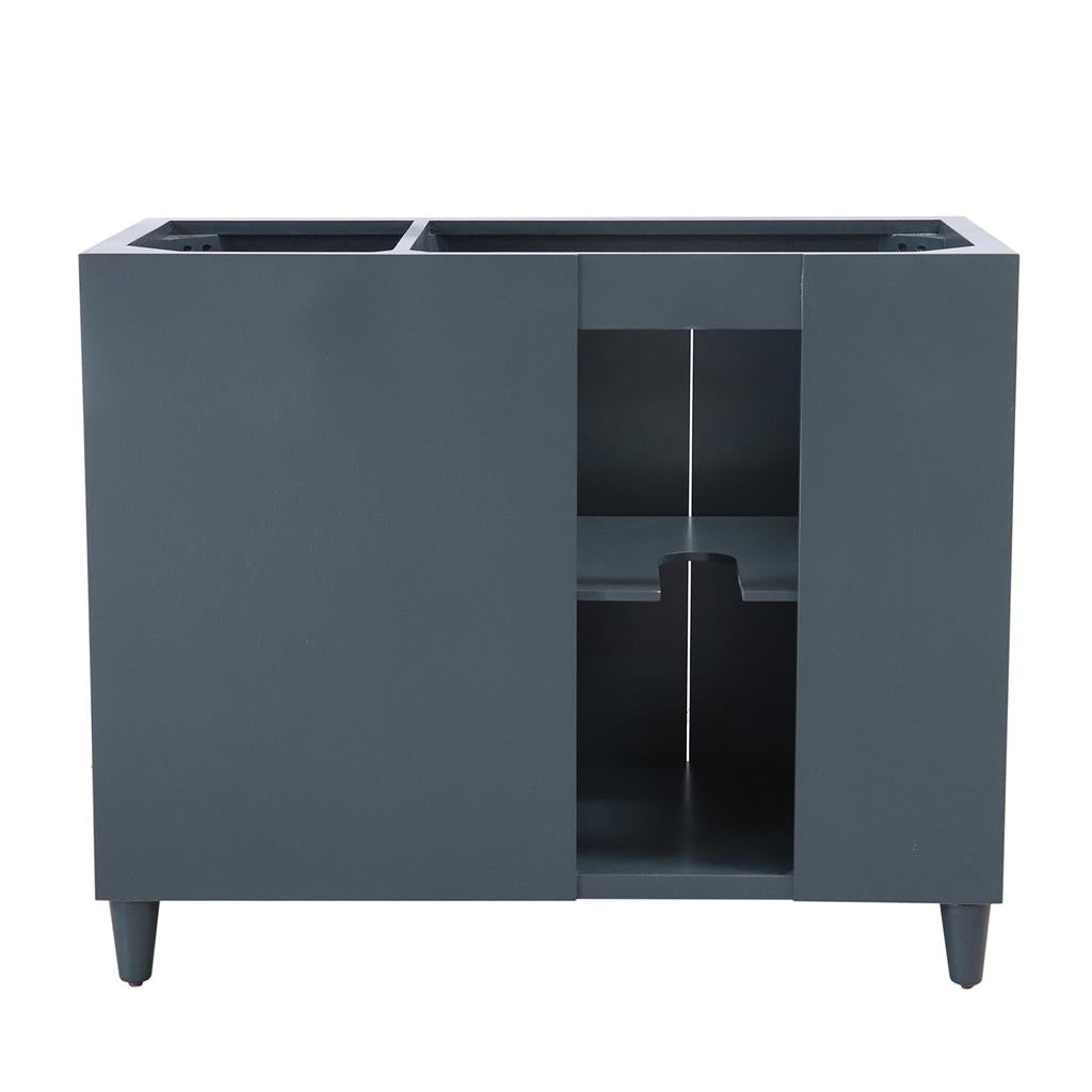 Bellaterra Evora 39" Single Vanity, Dark Gray, Light Gray Composite Granite Sink Top