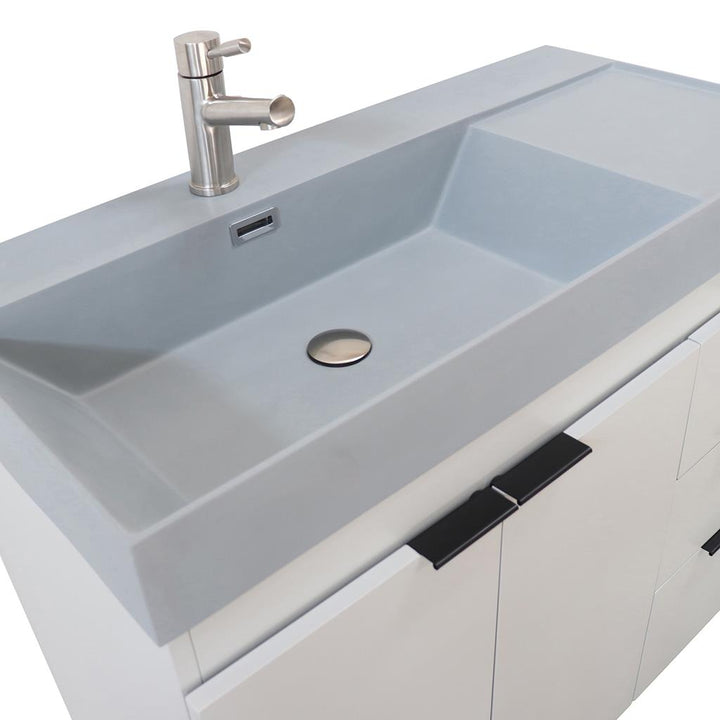 Bellaterra Evora 39" Single Vanity, French Gray, Dark Gray Composite Granite Sink Top