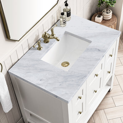 James Martin Vanities Breckenridge 36" Vanity, Bright White 3cm Carrara Marble#top-options_3cm-carrara-marble