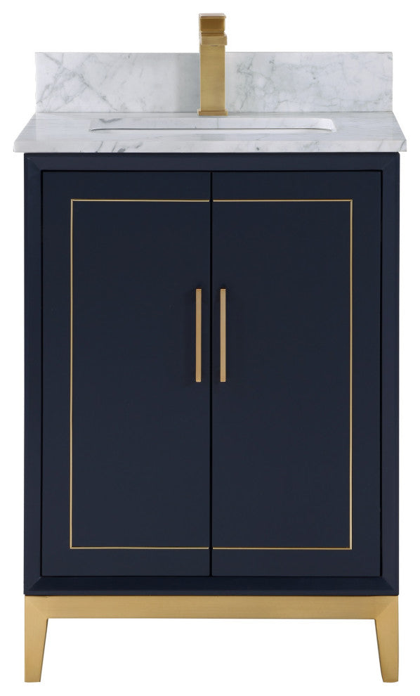 Gracie 24" Single Vanity, Pacific Blue/Satin Brass