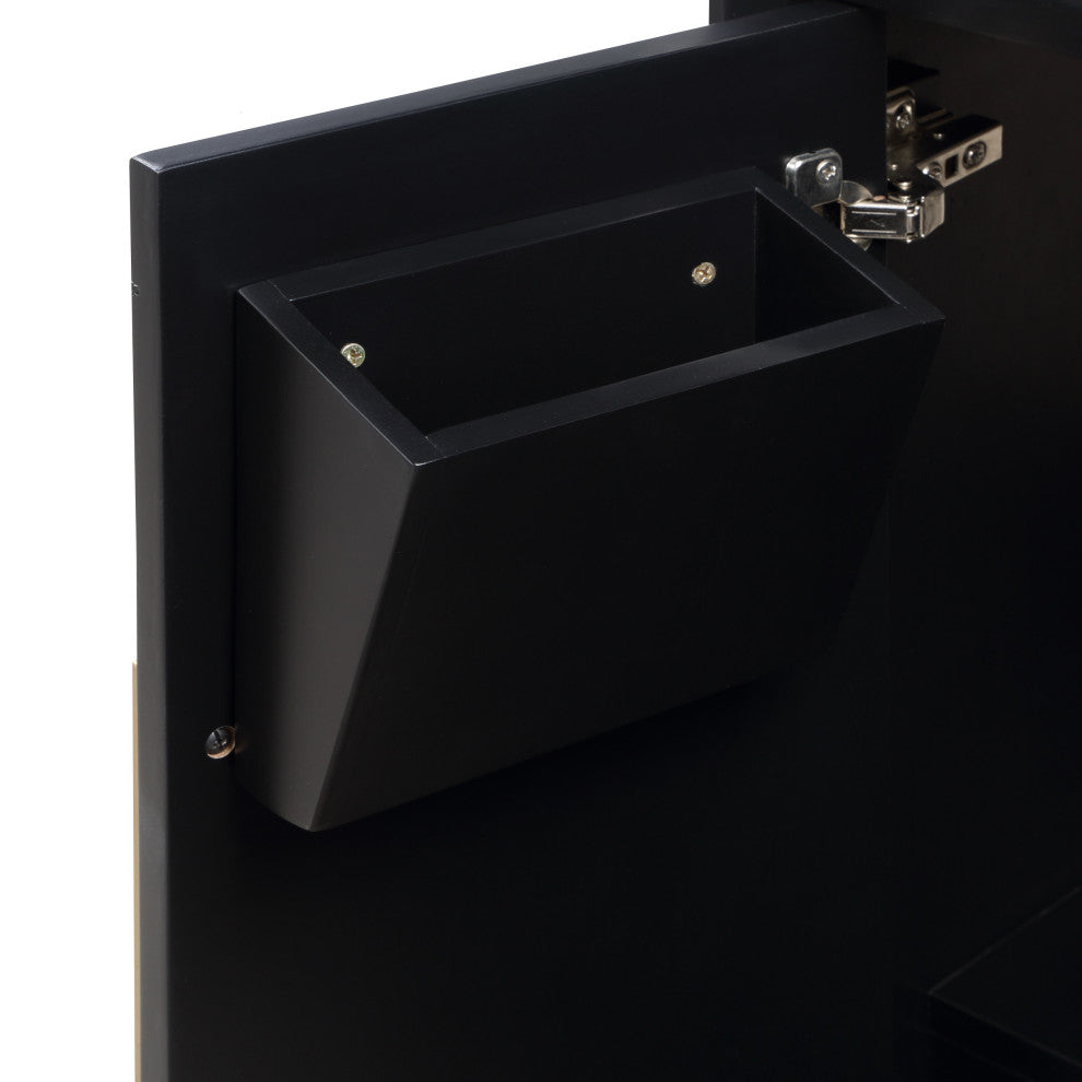 Gracie 60" Double Vanity, Midnight Black/Satin Brass