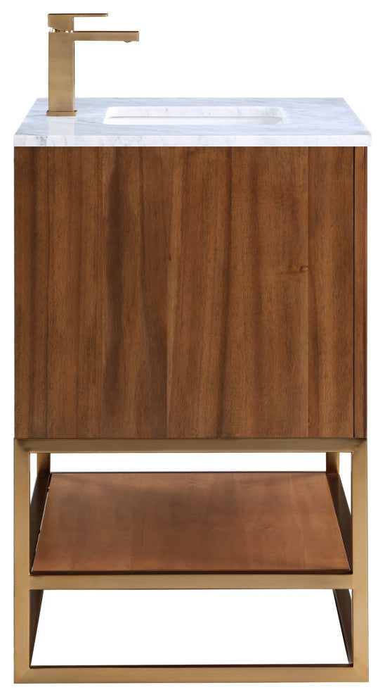 Terra 36" Single Vanity, Walnut/Satin Brass