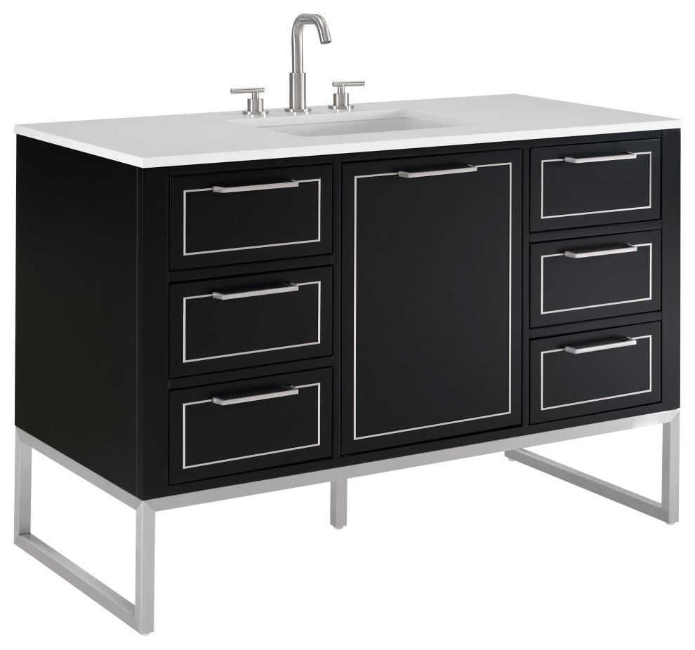 Markham 48" Single Vanity, Midnight Black/Brushed Nickel