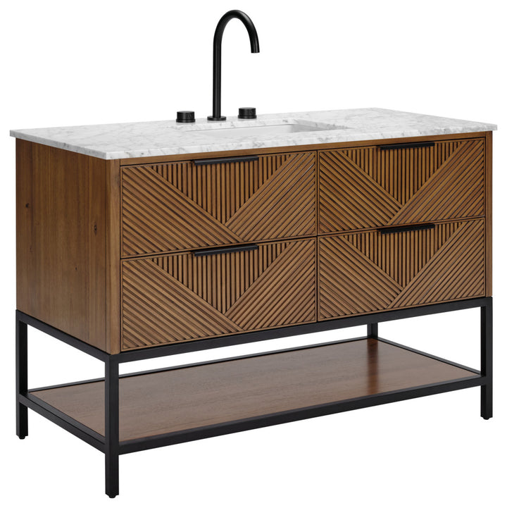 Diamond 48" Single Vanity, Walnut/Matte Black