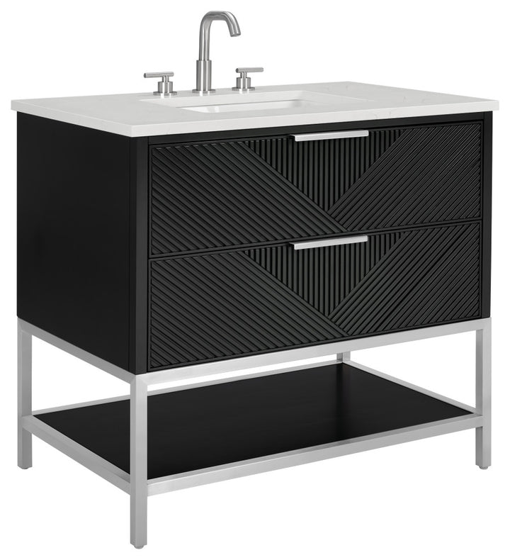 Diamond 36" Single Vanity Vanity, Charcoal Black/Brushed Nickel