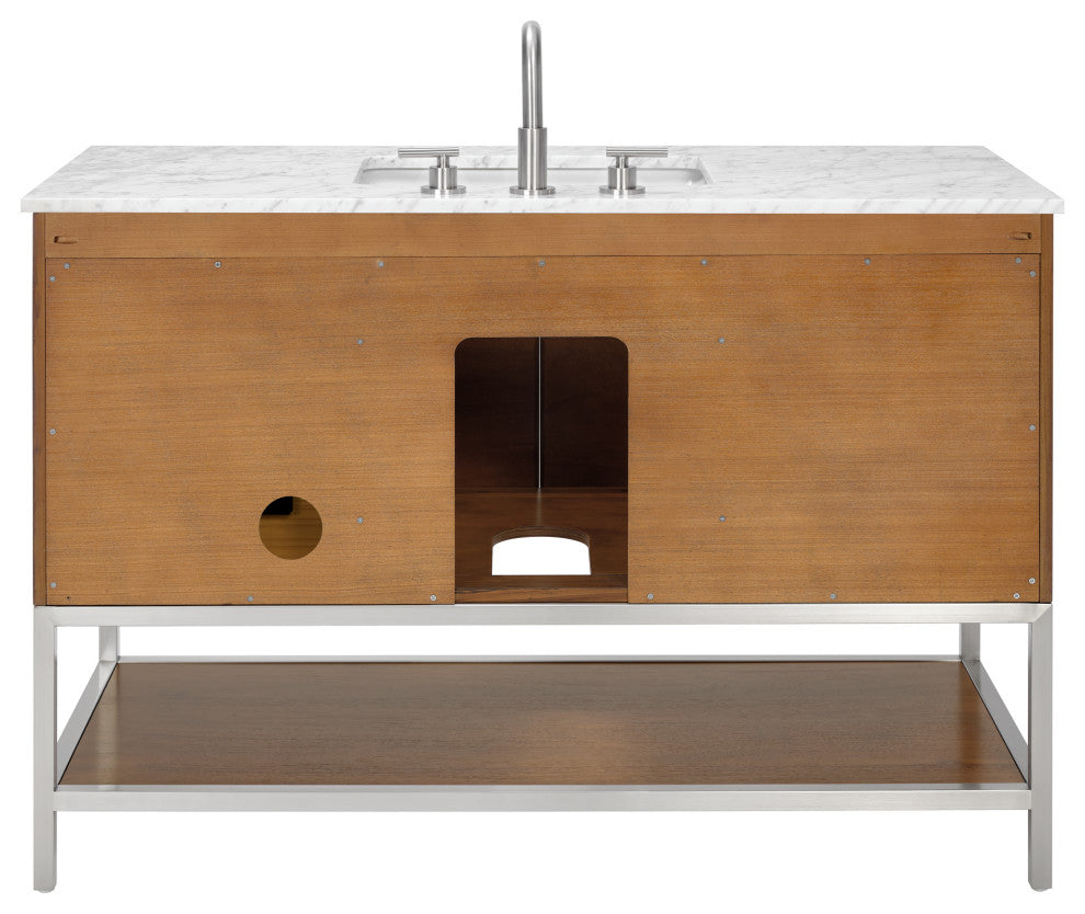 Diamond 48" Single Vanity, Walnut/Brushed Nickel