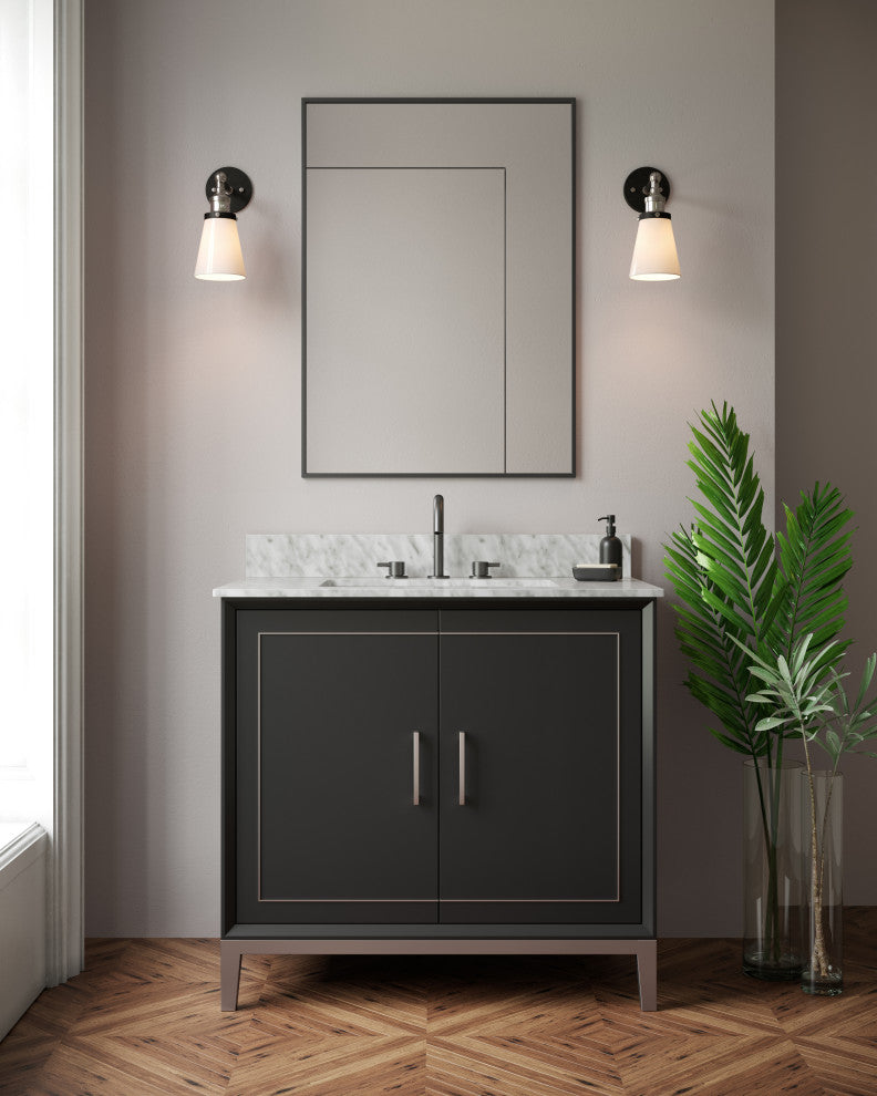 Gracie 30" / 36" Single Vanity, Midnight Black/Brushed Nickel