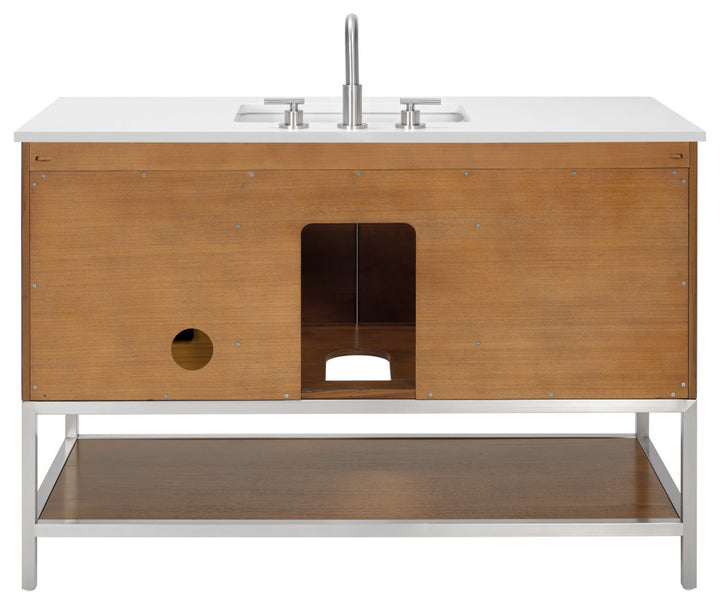 Diamond 48" Single Vanity, Walnut/Brushed Nickel