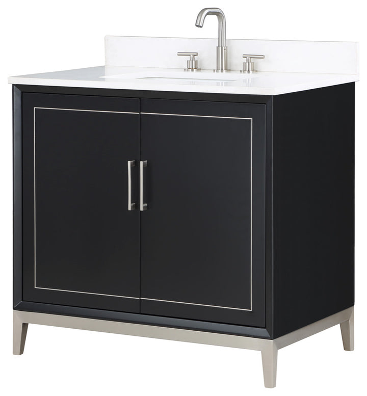 Gracie 36" Single Vanity, Midnight Black/Brushed Nickel