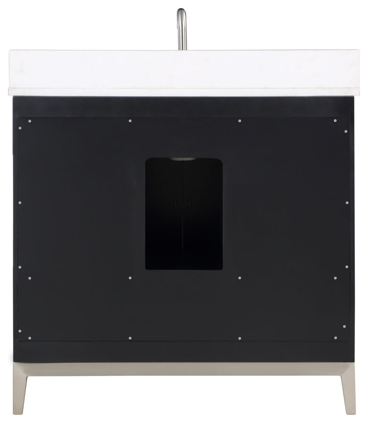 Gracie 36" Single Vanity, Midnight Black/Brushed Nickel