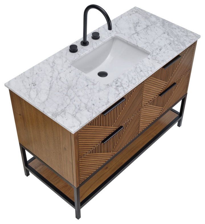 Diamond 48" Single Vanity, Walnut/Matte Black