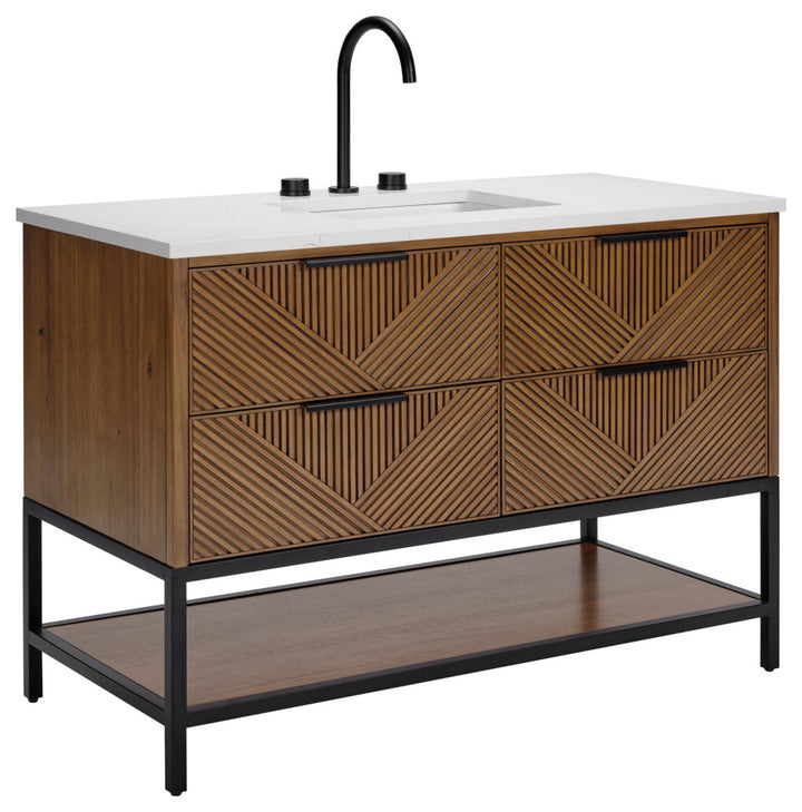 Diamond 48" Single Vanity, Walnut/Matte Black