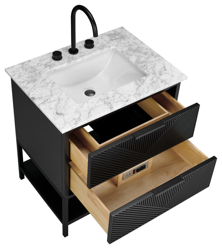 Diamond 30" Single Vanity, Charcoal Black/Matte Black