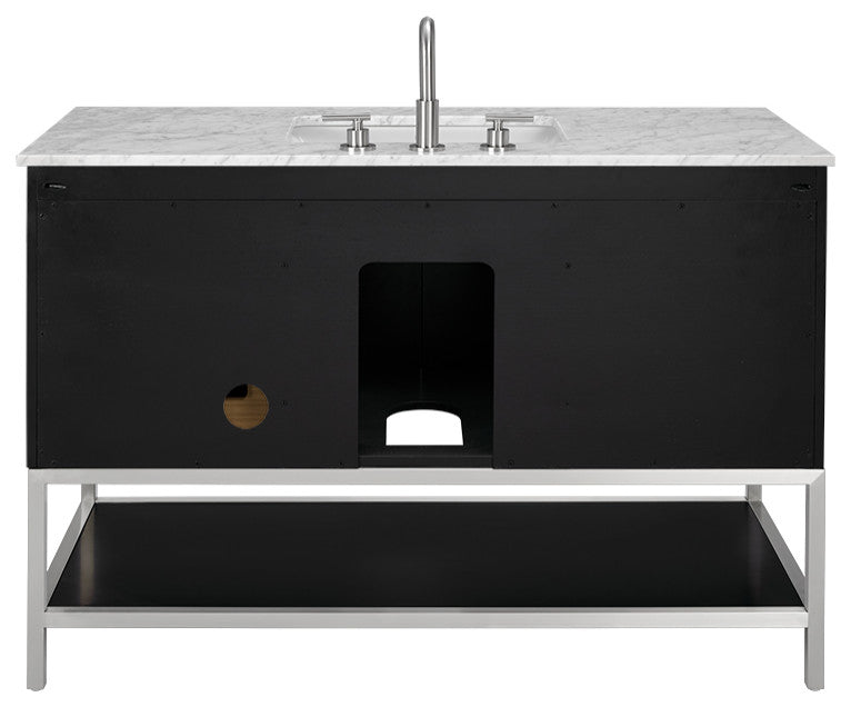 Diamond 48" Single Vanity, Charcoal Black/Brushed Nickel