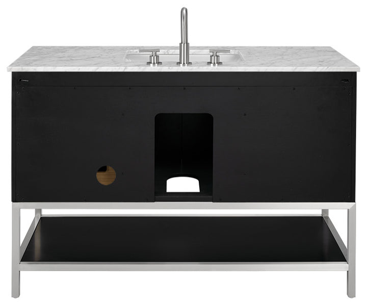 Diamond 48" Single Vanity, Charcoal Black/Brushed Nickel