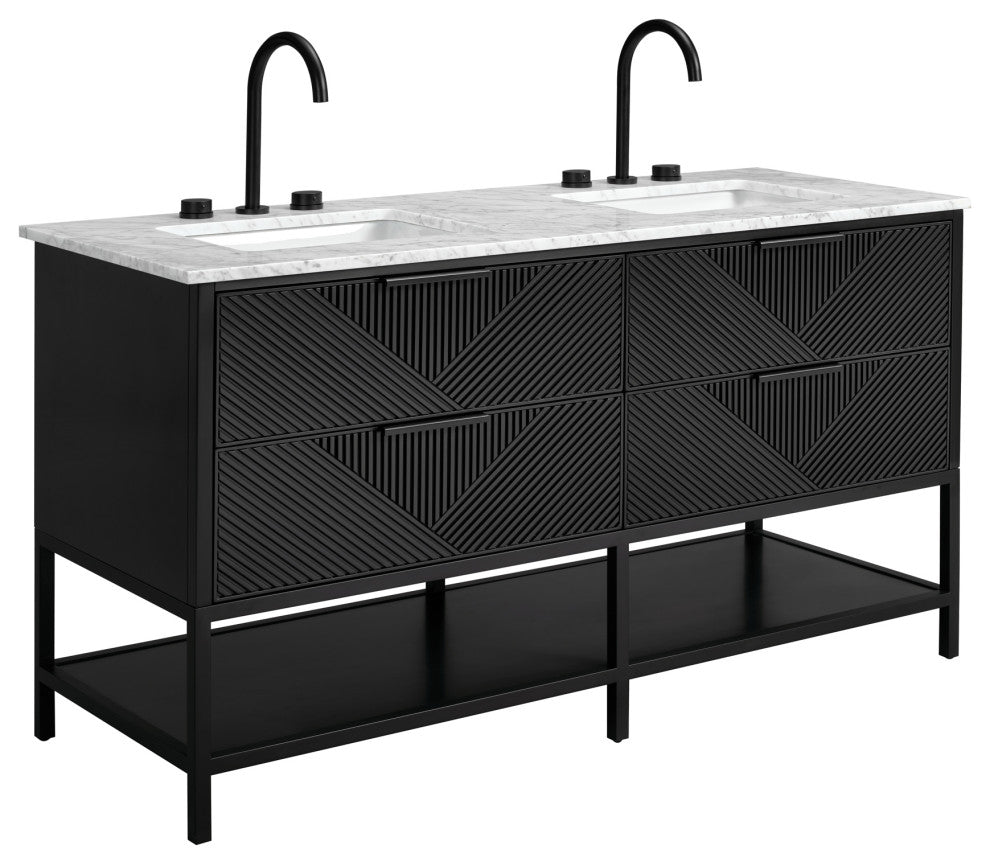 Diamond 60" Double Vanity, Charcoal Black/Matte Black