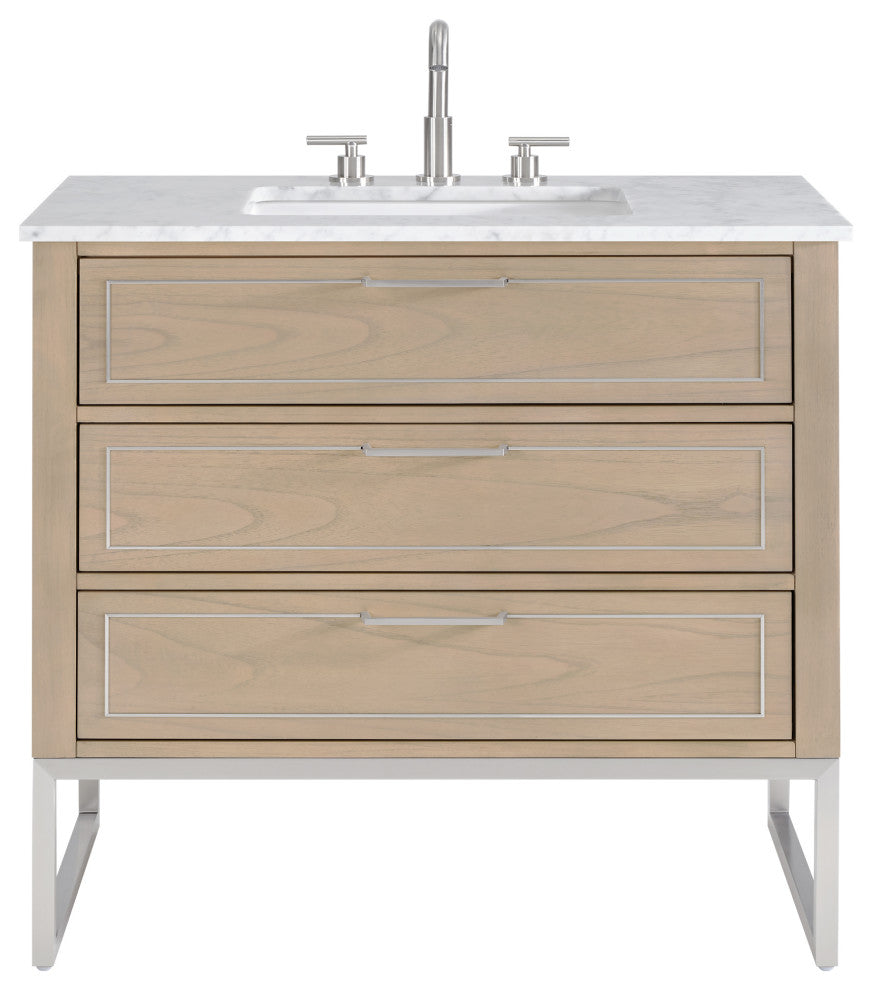 Markham 36" Single Vanity, Cashmere Grey/Brushed Nickel