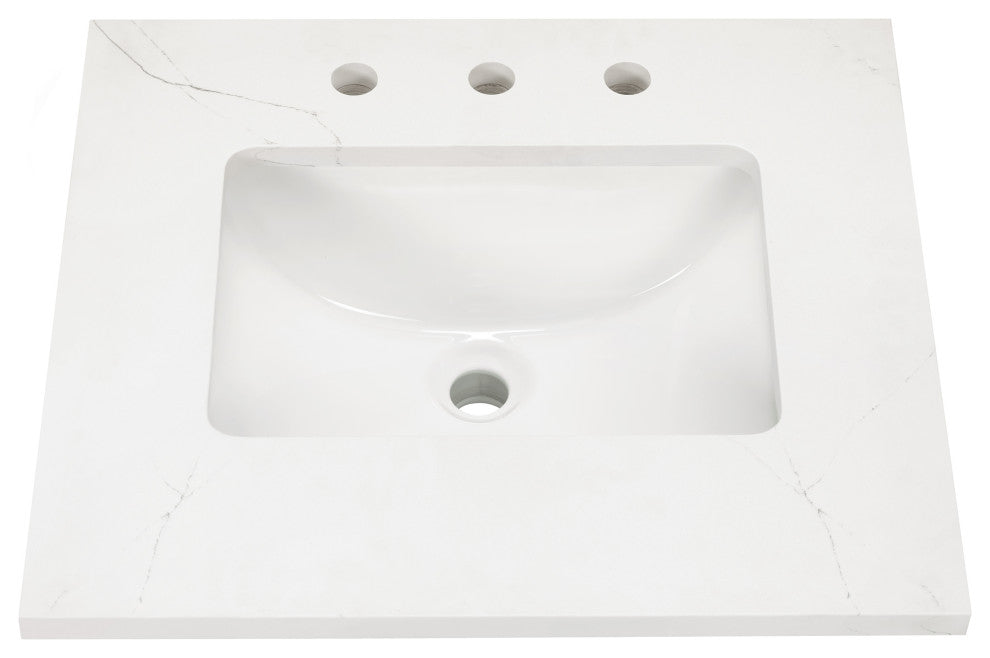 Gracie 24" Single Vanity, Satin White/Satin Brass