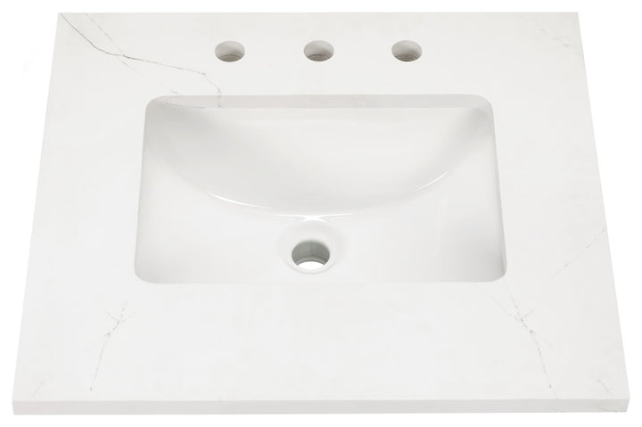 Gracie 24" Single Vanity, Satin White/Satin Brass