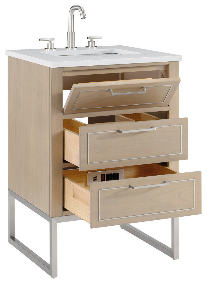 Markham 24" Single Vanity, Cashmere Grey/Brushed Nickel