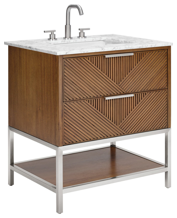 Diamond 30" Single Vanity, Walnut/Brushed Nickel