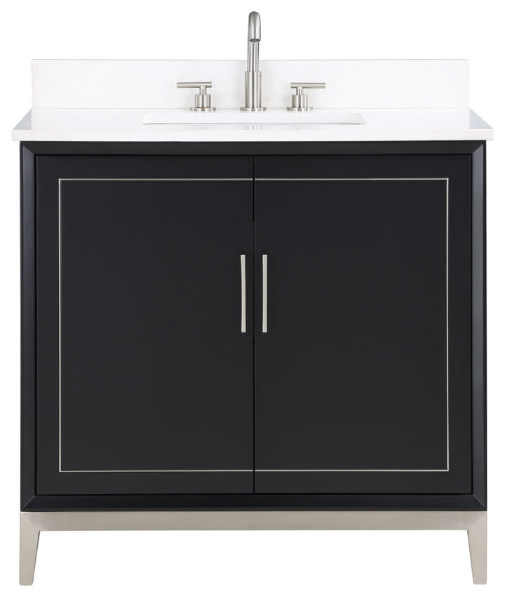 Gracie 36" Single Vanity, Midnight Black/Brushed Nickel